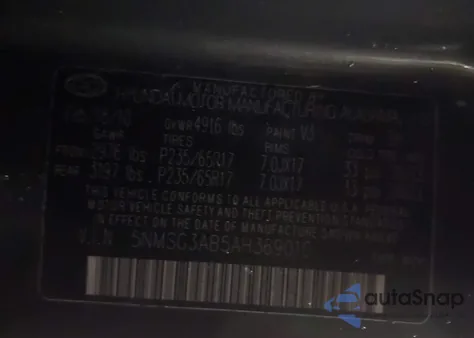 2010 Hyundai Santa Fe Gls from USA, damaged, VIN 5NMSG3AB5AH369010